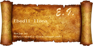Ebedli Ilona névjegykártya